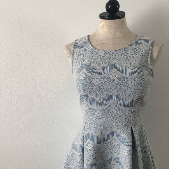 Windsor Pastel blue lace skater dress - Picture 2 of 5